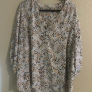 Maurices Yellow and Blue Floral Top